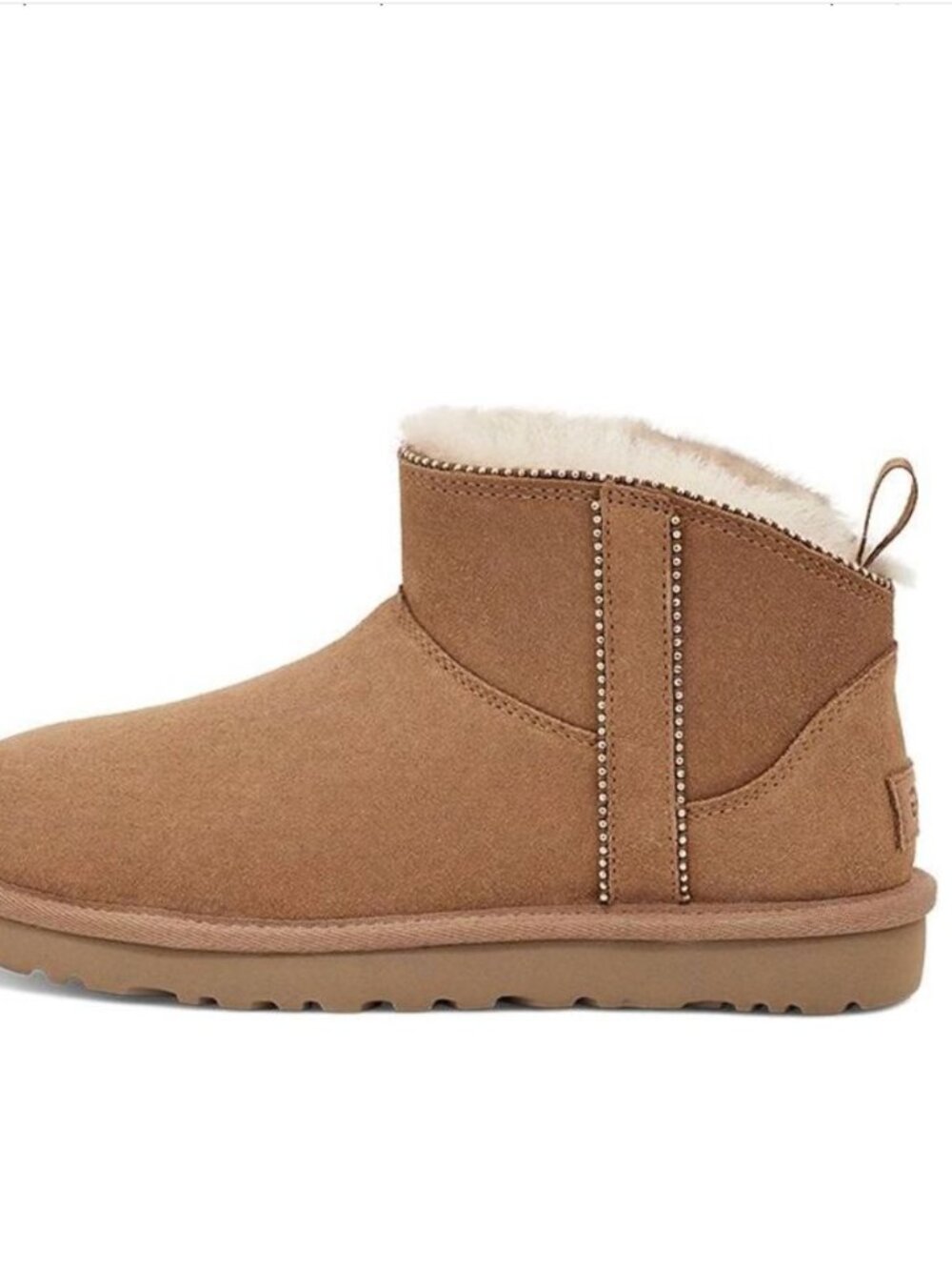 Rare! Ugg Classic Ultra Mini Chestnut Boots with Gold Stud Detail | Size 7 - Picture 2 of 9